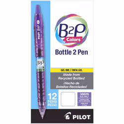 PILOT B2P Colors - Bottle to Pen Refillable & Retractable Rolling Ball Gel Pen Made From Recycled Bottles  Fine Point  Purple ...