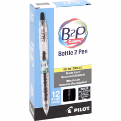 PILOT B2P Colors - Bottle to Pen Refillable & Retractable Rolling Ball Gel Pen Made From Recycled Bottles Fine Point Black ...