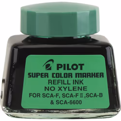 PILOT Super Color Permanent Marker Refill Ink Xylene-Free 1 Ounce Bottle with Dropper Green Ink (48800)