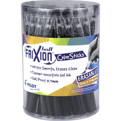 Pilot  FriXion ColorSticks Erasable Gel Ink Pens  Fine Point 0.7 mm  Tub of 36  Black