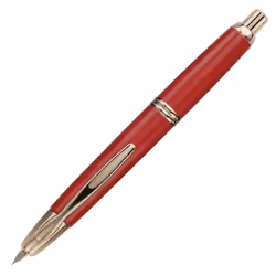 PILOT Vanishing Point Collection Refillable & Retractable Fountain Pen Red Barrel with Gold Accents Blue Ink Medium Nib (6 ...