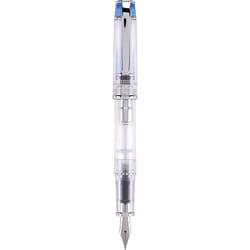 PILOT Prera Fountain Pen  Clear Barrel with Light Blue/Silver Accents  Medium Nib (60822)
