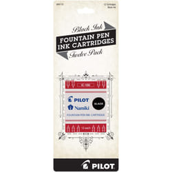 PILOT Namiki IC100 Fountain Pen Ink Cartridges  Black  12-Pack (69110)