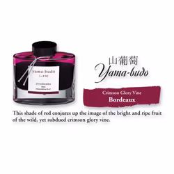 PILOT Iroshizuku Bottled Fountain Pen Ink  Yama-Budo  Crimson Glory Vine (Purple Red) 50ml Bottle (69217)