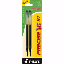 Pilot, Precise V5 RT Liquid Ink Refills, Extra Fine Point 0.5 mm, Black, Pack of 2