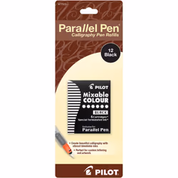 Pilot Parallel Mixable Color Ink Refills for Calligraphy Pens  Black Ink  12-Pack (77313)