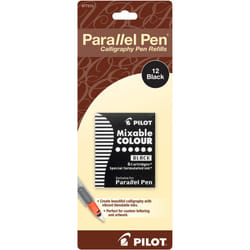 Pilot Parallel Mixable Color Ink Refills for Calligraphy Pens  Black Ink  12-Pack (77313)