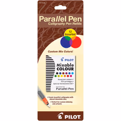 Pilot Parallel Mixable Color Ink Refills for Calligraphy Pens  Assorted Colors  12-Pack (77318)