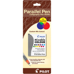Pilot Parallel Mixable Color Ink Refills for Calligraphy Pens  Assorted Colors  12-Pack (77318)