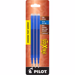 Pilot  FriXion Ball Gel Ink Refills for Erasable Pens  Fine Point 0.7 mm  Pack of 3  Blue