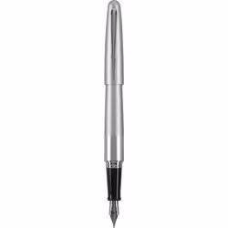 PILOT Metropolitan Collection Fountain Pen  Silver Barrel  Classic Design  Fine Nib  Black Ink (91113)