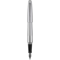 PILOT Metropolitan Collection Fountain Pen  Silver Barrel  Classic Design  Fine Nib  Black Ink (91113)