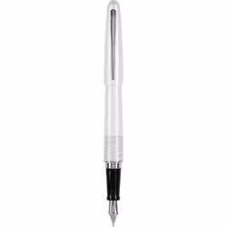 Pilot MR Animal Collection Fountain Pen in Gift Box Matte White Barrel with White Tiger Accent Medium Point Stainless Steel ...