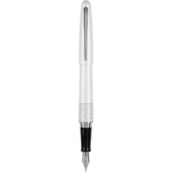 Pilot MR Animal Collection Fountain Pen in Gift Box  Matte White Barrel with White Tiger Accent  Medium Point Stainless Steel Nib  Refillable Black In