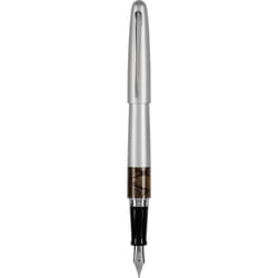 PILOT MR Animal Collection Fountain Pen in Gift Box  Matte Silver Barrel with Python Accent  Medium Point Stainless Steel Nib  Refillable Black Ink (9