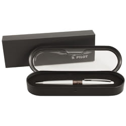 Pilot MR Animal Collection Ballpoint Pen in Gift Box  Matte Silver Barrel with Python Accent  Medium Point Stainless Steel Nib  Refillable Black Ink (