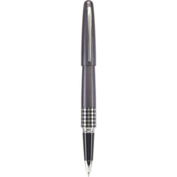 Pilot MR Retro Pop Collection Gel Roller Pen in Gift Box  Gray Barrel with Houndstooth Accent  Fine Point Stainless Steel Nib  Refillable Bl