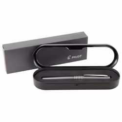 Pilot MR Retro Pop Collection Gel Roller Pen in Gift Box  Gray Barrel with Houndstooth Accent  Fine Point Stainless Steel Nib  Refillable Bl