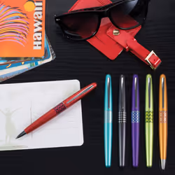 Pilot MR Retro Pop Collection Gel Roller Pen in Gift Box  Gray Barrel with Houndstooth Accent  Fine Point Stainless Steel Nib  Refillable Bl