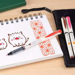 PILOT Enso Artful Writing & Coloring Collection Watercolor Brush Pen Set  7 Extra Fine Tip Pens & 1 Bold Brush Pen  Assorted Colors (92075)