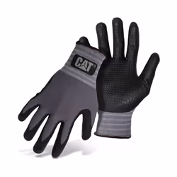 Cat CAT017419L Dipped and Dotted Nitrile Coated Palm Gloves - Large, Safety Wear Gloves with Extended Knit Wrist. Protective  ...
