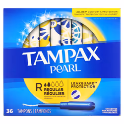 Tampax, Pearl, Regular, Unscented, 36 Tampons
