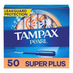 Pearl Plastic Tampons, Super Plus Absorbency, Unscented, 50 Count