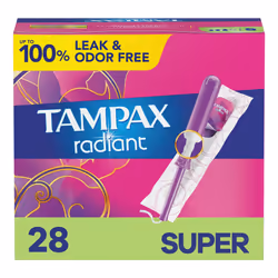 Radiant Plastic, Super Absorbency, Unscented Tampons, 32 Count