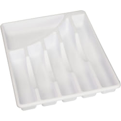 STERILITE Cutlery Tray  11-3/4 in W  1-7/8 in D  Plastic  White  14-1/8"""" x 11-3/4"""" x 1-7/8""""