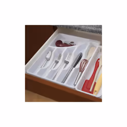STERILITE Cutlery Tray  11-3/4 in W  1-7/8 in D  Plastic  White  14-1/8"""" x 11-3/4"""" x 1-7/8""""