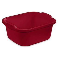 Sterilite Convenient Extra Large Multi-Functional Home 12-Quart Standard Sink Dish Washing Storage Pan  Red (8 Pack)