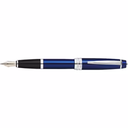 Cross AT0456-12MS, Blue, Cartridge filling system, Black, Metal, Lacquer, Round nib