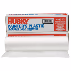 1-Roll of 12 x 400 Poly-America 03512H Husky Clear .31-Mil High Density Painters Plastic