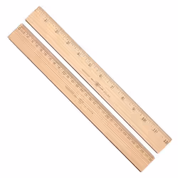 Westcott 10375, Desk ruler, Metal, Wood, Wood, Matte, cm, 300 mm