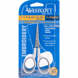 Westcott Titanium Straight Embroidery Scissors 4" 15148