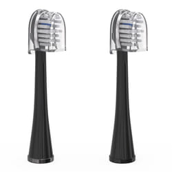 Waterpik Genuine Compact Replacement Brush Heads With Covers for Sonic-Fusion Flossing Toothbrush SFRB-2EB  2 Count Black