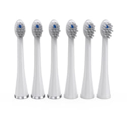 Waterpik compact Size Replacement Brush Heads With covers for Sonic-Fusion Flossing Toothbrush SFRB-2EW  6 count White