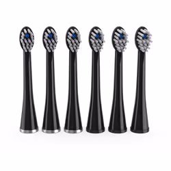 Waterpik Genuine Compact Size Replacement Brush Heads With Covers for Sonic-Fusion Flossing Toothbrush SFRB-2EB 6 Count Blac ...