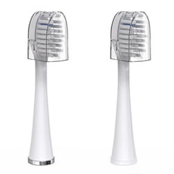 Waterpik Genuine Full Size Replacement Brush Heads With Covers for Sonic-Fusion Flossing Toothbrush SFFB-2EW  2 Count White