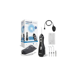 Cordless Advanced Water Flosser, 3 Pressure Settings, Dental Plaque Removal Tool, Ideal for Travel or Small Bathrooms, USB Charger, Black, WP-582UK