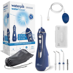 Cordless Advanced Water Flosser, 3 Pressure Settings, Dental Plaque Removal Tool, Ideal for Travel or Small Bathrooms, USB Charger, Blue, WP-583UK