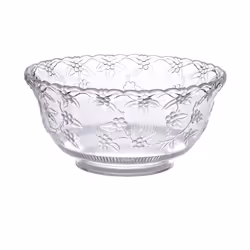 Crystalware Clear Plastic Small Punch Bowl 8 qt 1 Pc Classic Design Perfect Party Essential for Entertaining Holidays