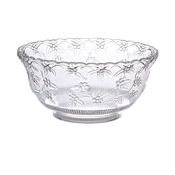 Crystalware Clear Plastic Small Punch Bowl 8 qt 1 Pc  Classic Design  Perfect Party Essential for Entertaining  Holidays