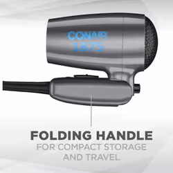 Conair Travel Hair Dryer with Dual Voltage  1875W Compact Hair Dryer with Folding Handle  Travel Blow Dryer