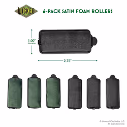 Wicked Elphaba 6PK Satin Rollers - hair rollers - foam rollers - heatless hair curlers - Scunci by Conair