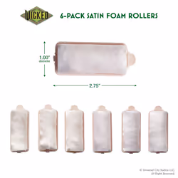 Wicked Glinda 6PK Satin Rollers - hair rollers - foam rollers - heatless hair curlers - Scunci by Conair