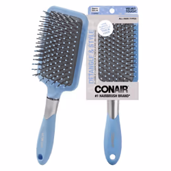 Conair Velvet Touch Paddle Cushion hair brush - Detangling hairbrush - curly or straight styles - men or women - detangler - ...