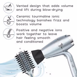 Conair InfinitiPro - Hair Brush - Icy Blue Round Brush for blow out - Detangling Brush - Reduces Frizz and Adds Volume - Blow Dryer Brush -