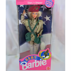 ARMY BARBIE DOLL Special Edition STARS 'n STRIPES w Army Outfit & More