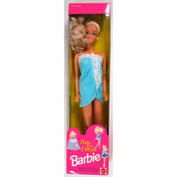 Barbie 1992 Fun to Dress Blue Bath Towel Wrap Doll